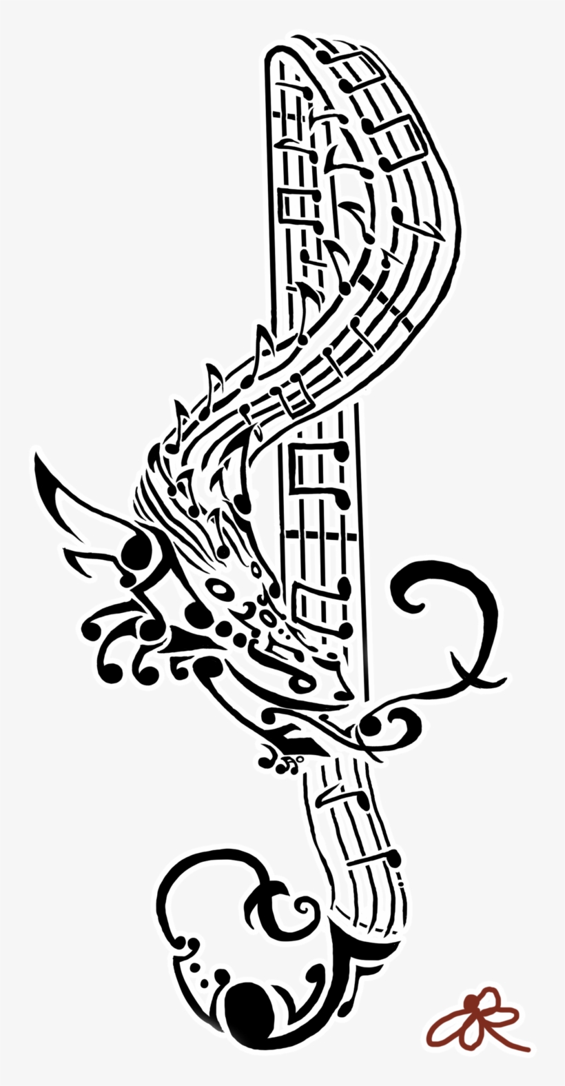 Tattoo Musical Note Art Flash - Tattoo, transparent png #673281