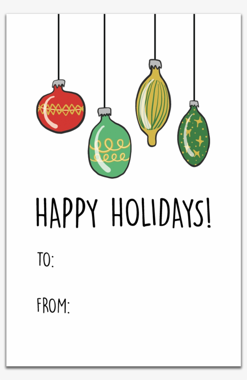 Gt01 Happy Holidays Christmas Bulbs Gift Tag - Behalten Sie Ein Cooles Fliese, transparent png #673849