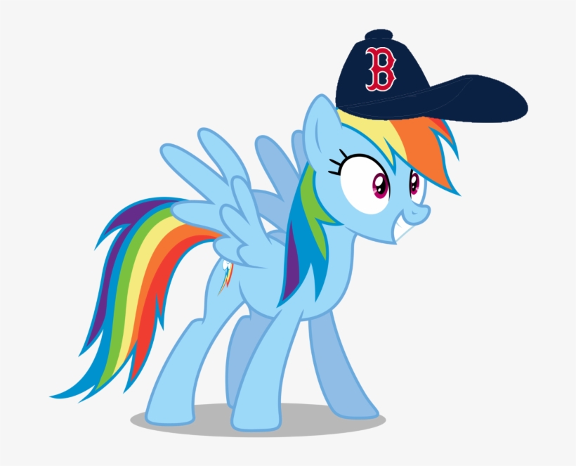Rainbow Dash Images Rainbow Dash Wearing A Boston Red - Rainbow Dash Wearing Hat, transparent png #674362