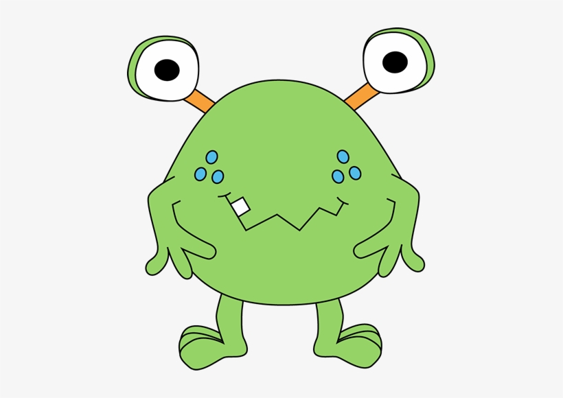 Free Cute Monster Clip Art Two Eyed Green Monster Clip - Prent Monster, transparent png #675081