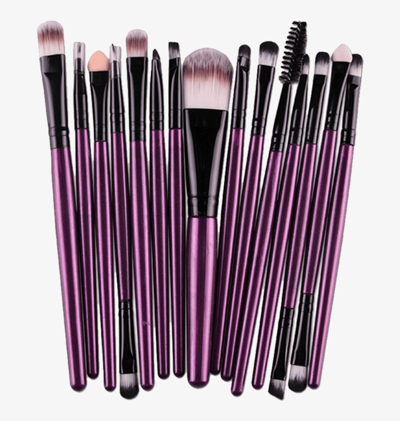Set Brush Makeup Dropshiper,set Brushes Makeup Dropshiper,dropshipping - Stylish Multifunction 15 Pcs Plastic Handle Nylon Makeup, transparent png #677803