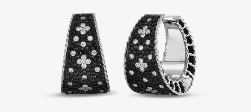 Roberto Coin 18k White Gold Tapered Hoop Earrings, transparent png #677889