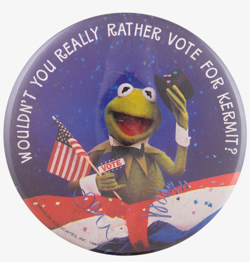 Vote For Kermit Entertainment Button Museum - Kermit The Frog, transparent png #678075