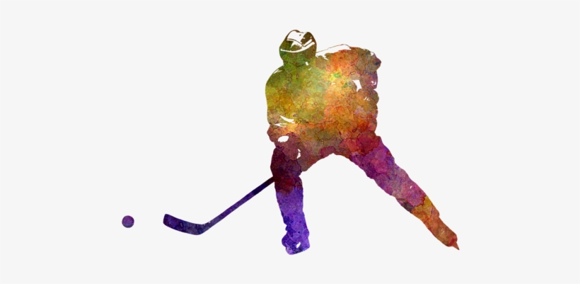 Bleed Area May Not Be Visible - Hockey Watercolor Painting, transparent png #679434