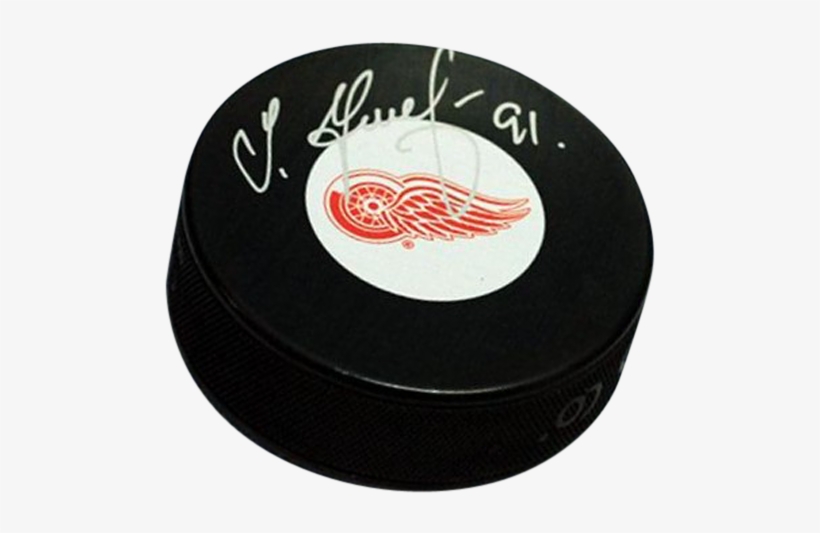 Sergei Fedorov Autographed Detroit Red Wings Hockey - Sergei Fedorov Autographed Hockey Puck, transparent png #679959