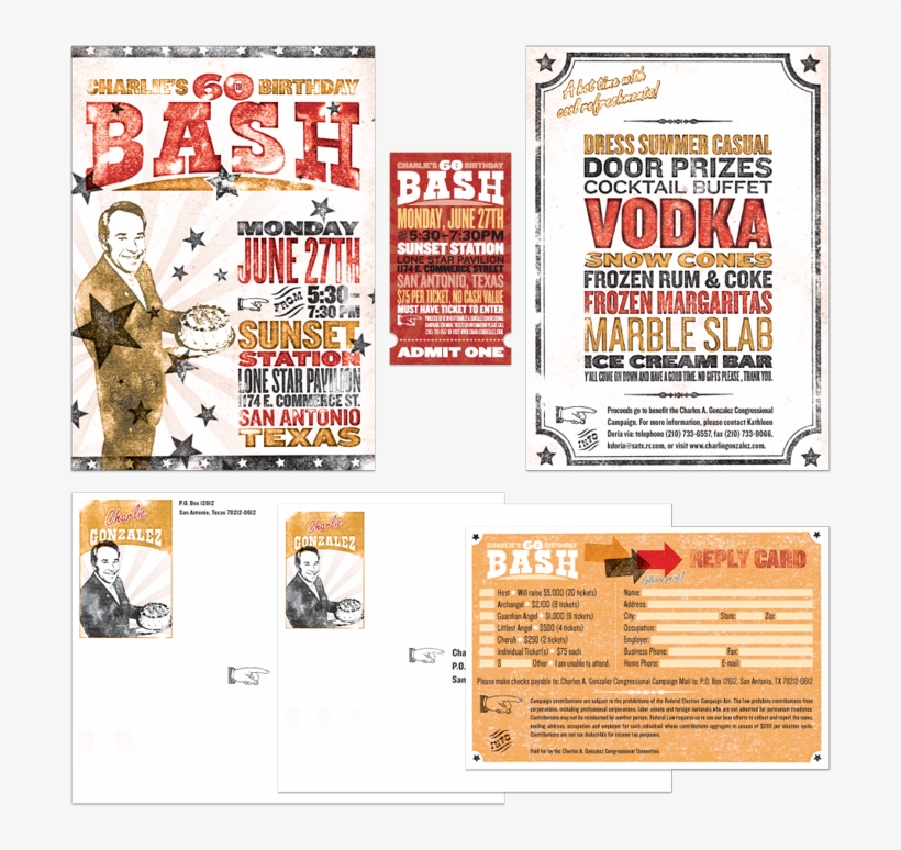 Congressman Charlie Gonzalez 60th Birthday Bash Invitation, transparent png #6703153