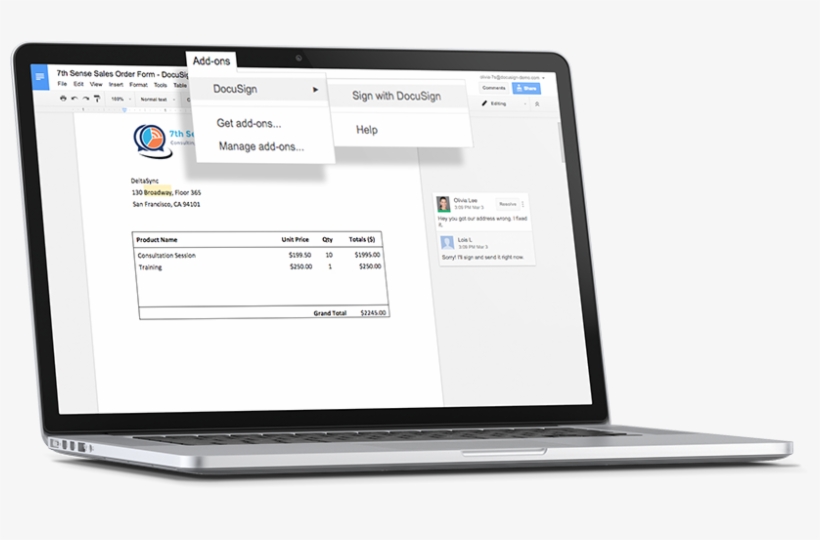 Esign From Within Google Docs, transparent png #6705578