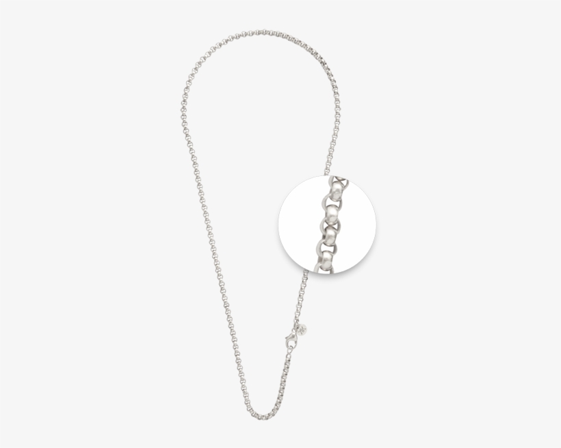 Nikki Lissoni Necklace Small Link Silver Plated 60cm, transparent png #6707953