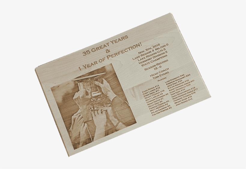 Custom Engraved Plaque Award For Perfect Season, transparent png #6708804