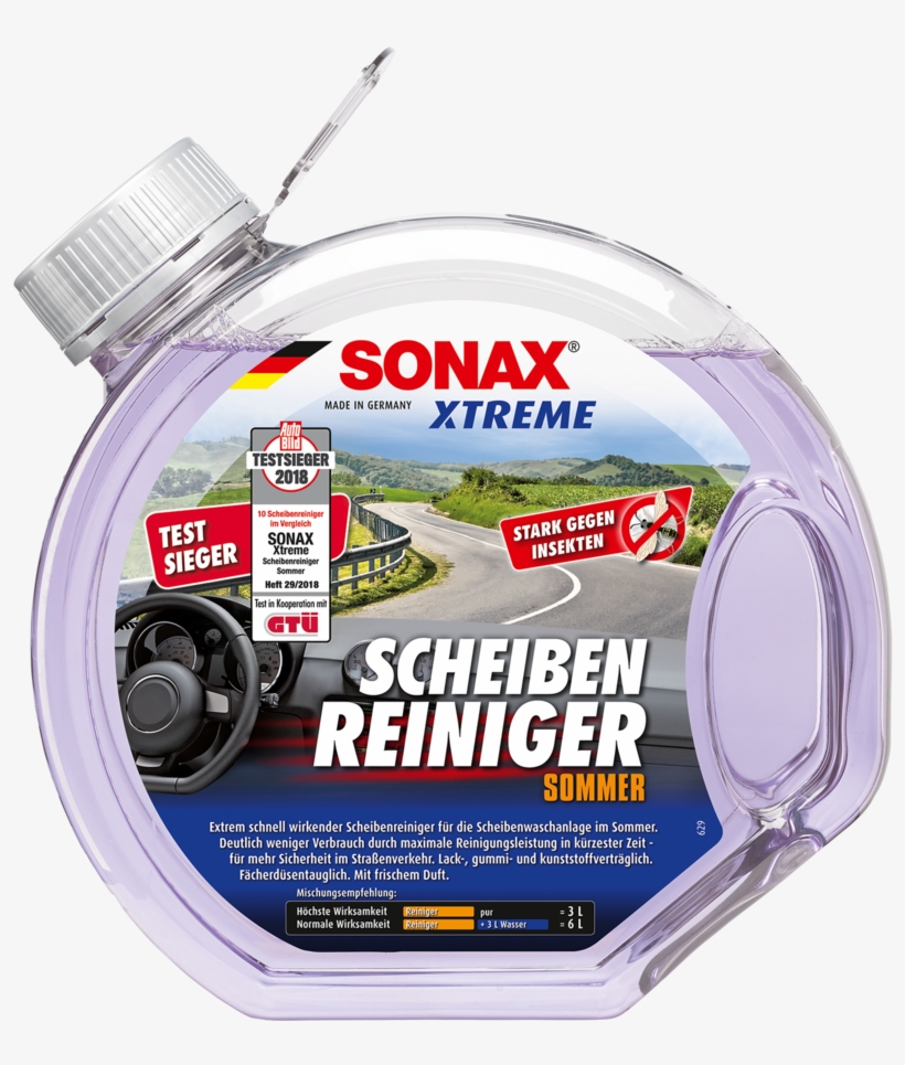 02724000 Sonax Xtreme Scheibenreiniger Sommer 3l, transparent png #6709896