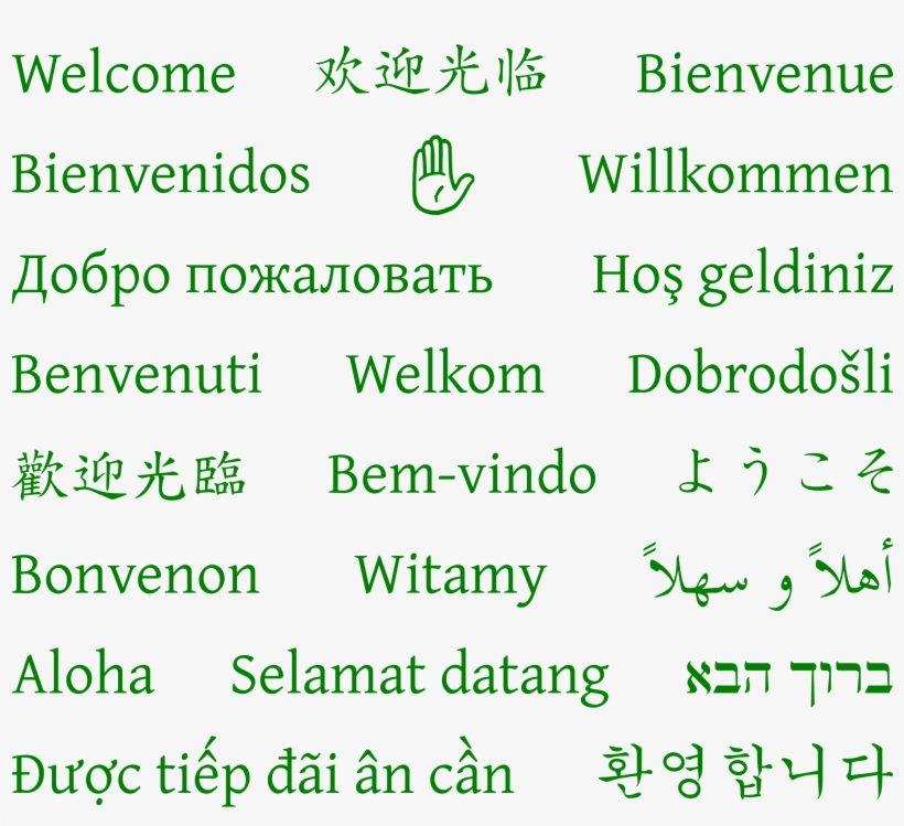 Welcome In 21 Languages, transparent png #6710795