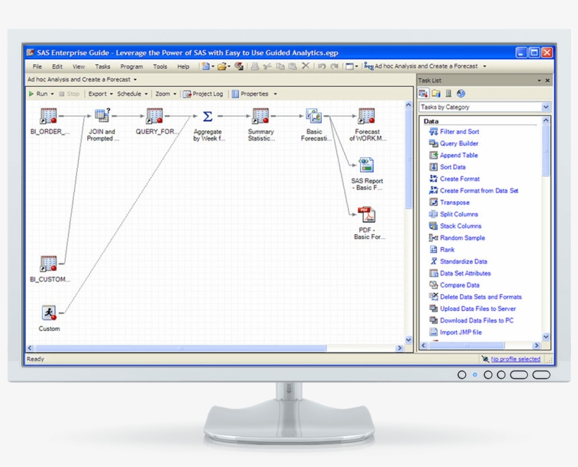 Sas Enterprise Guide Shown On Desktop Monitor, transparent png #6713360