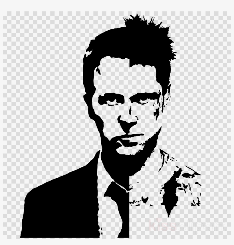 Stencil Fight Club Clipart Brad Pitt Fight Club Tyler, transparent png #6716090