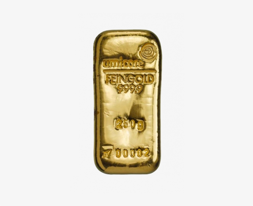 250 Grams Gold Bar Umicore, transparent png #6725568