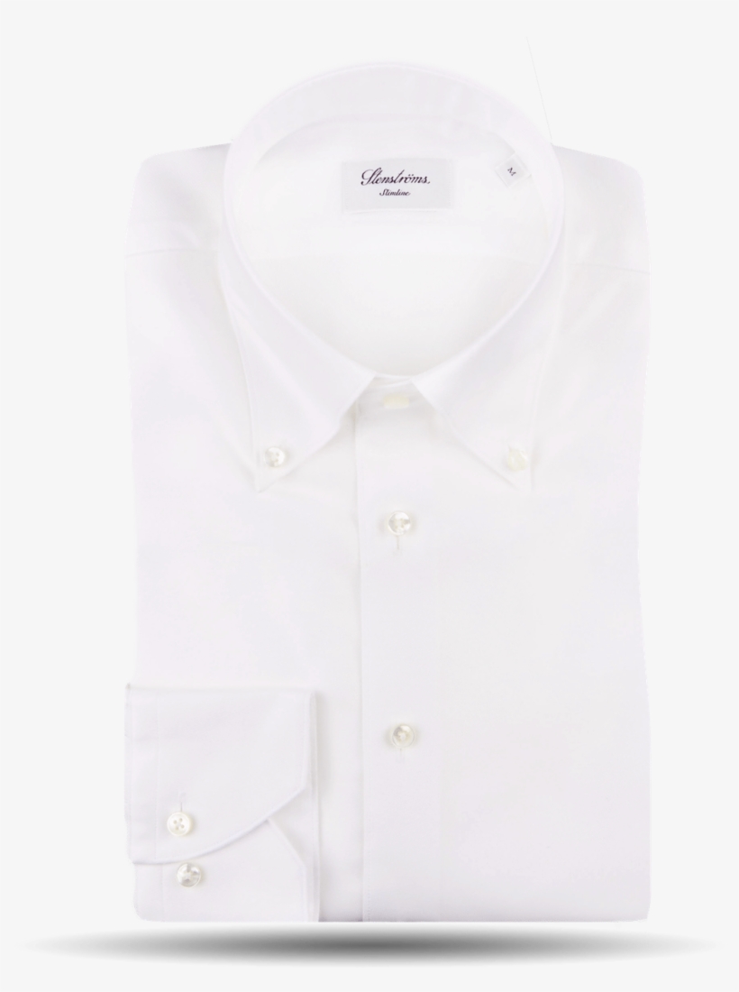 Stenströms White Button Down Cotton Tencel Slimline, transparent png #6731649