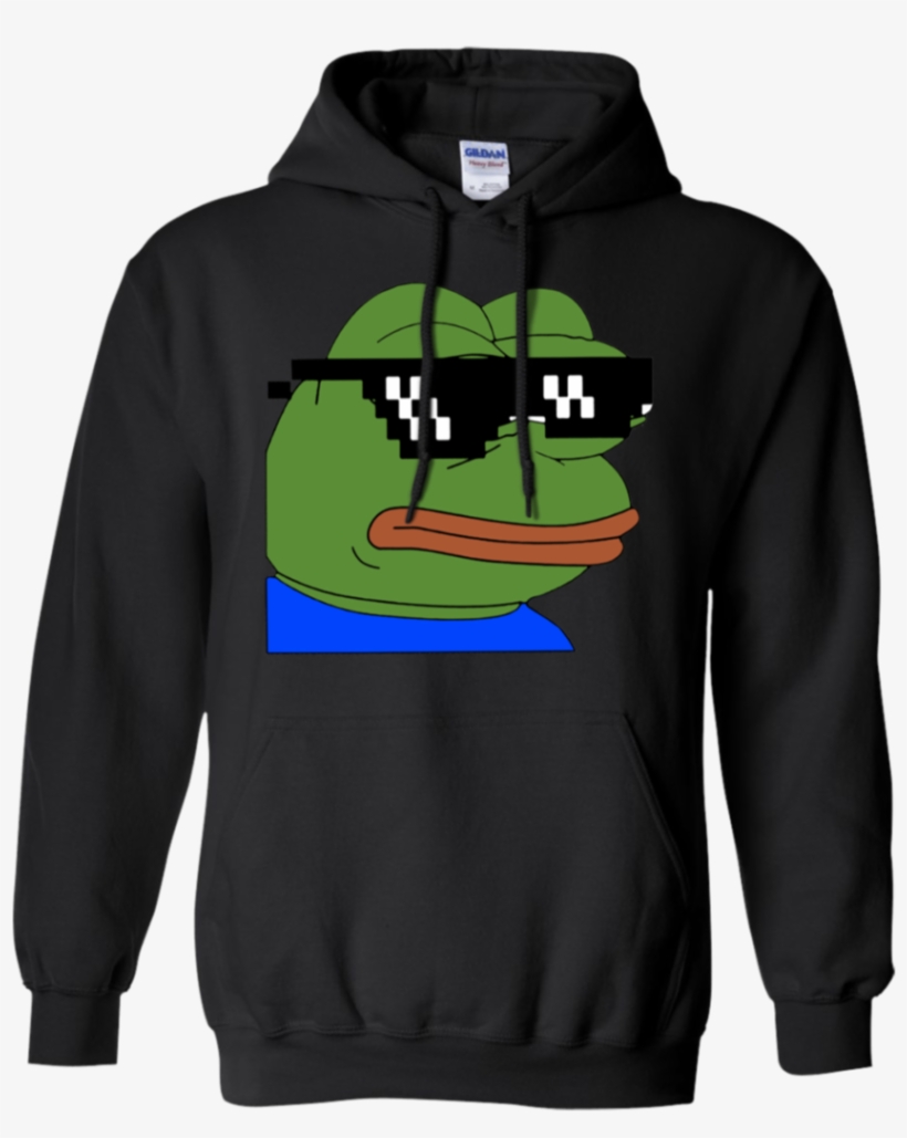 Pepe Thug Life Glasses Hoodie, transparent png #6737449
