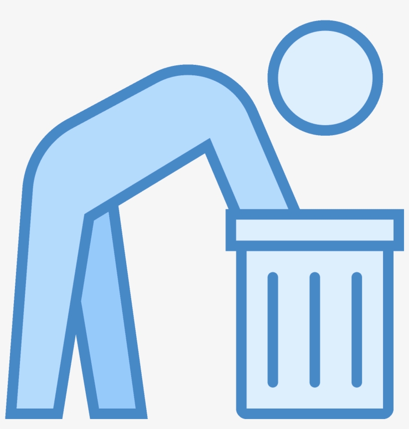 It's A Figure Of A Man Leaning Over Into A Garbage, transparent png #6749503