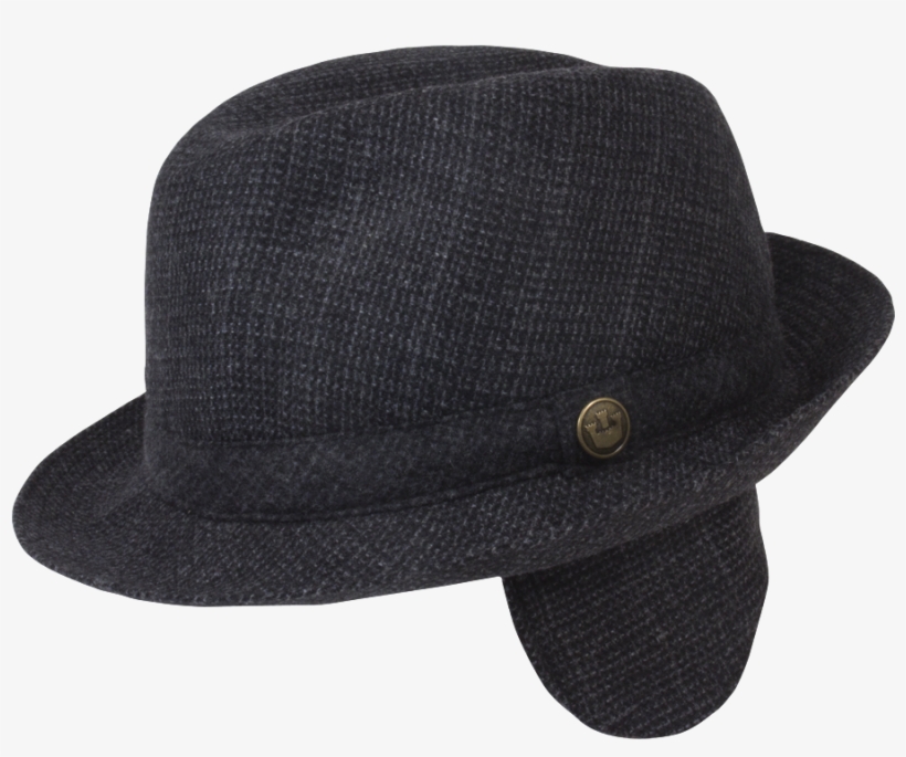 Mario Santorini Wool Tweed Fedora With Earflaps From, transparent png #6755780
