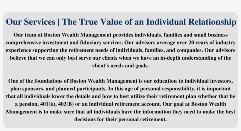 Boston Wealth Management Offers The Following Investment, transparent png #6763255