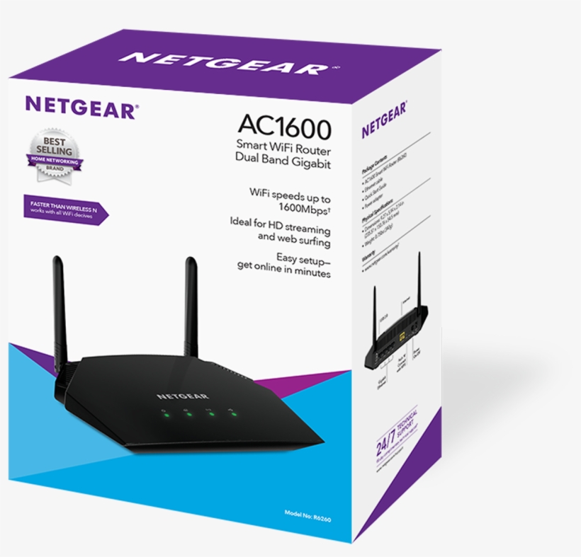 Netgear Ac1600 Smart Wifi Router, transparent png #6768310