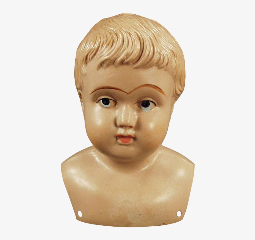 Vintage Celluloid Shoulder Head Doll, transparent png #6771090