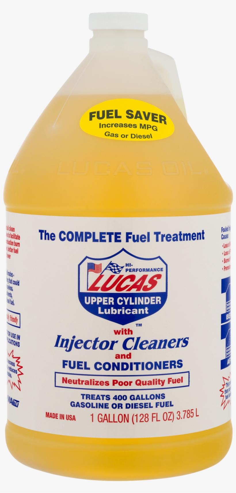 Lucas 'the Complete Fuel Treatment' 1 Gallon Bottle, transparent png #6774128