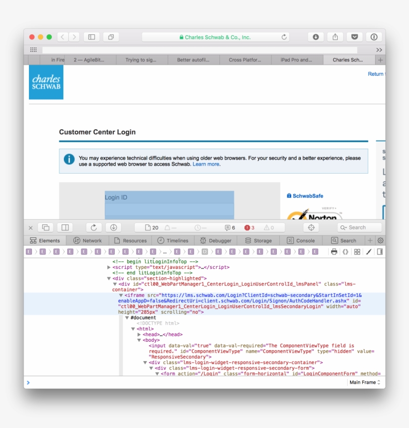There Simply Is No Long Form At Schwab's "login" Page,, transparent png #6774747