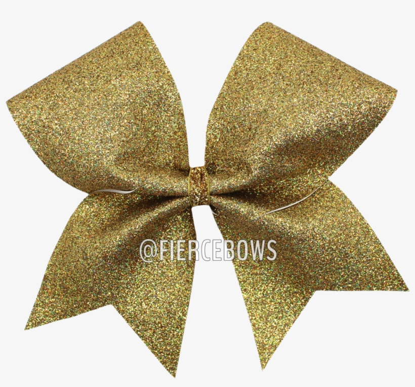 Gold Holographic Glitter Cheer Bow Fierce Bows, transparent png #6794755