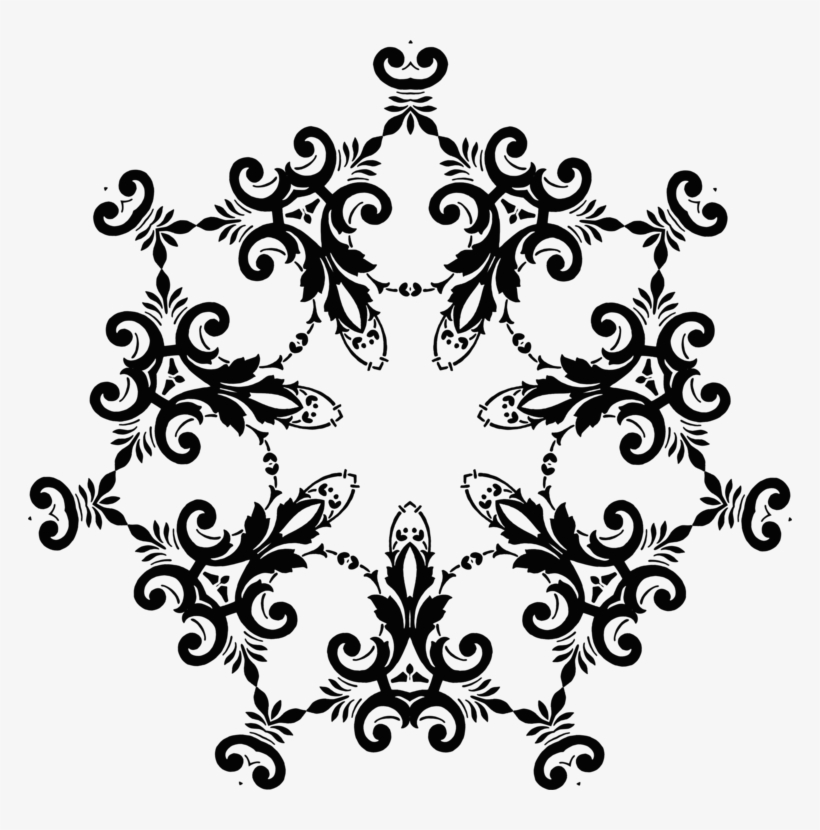 Floral Design Black Ipad Mini Symmetry White, transparent png #6798949