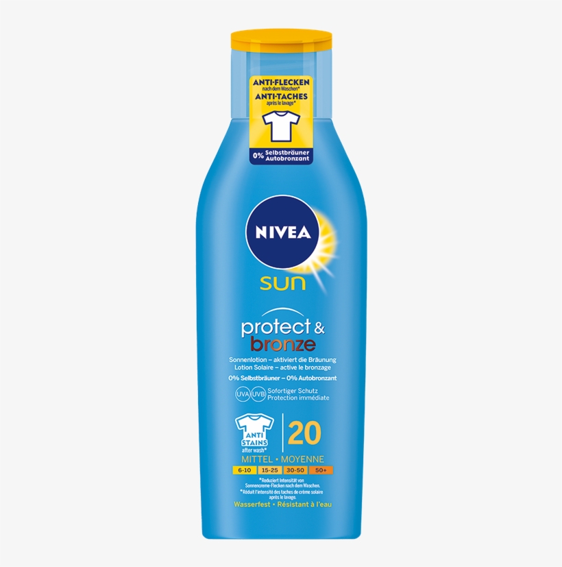Nivea Sun Lotion Solaire Protect & Bronze Fps Active - Free Transparent PNG Download - PNGkey
