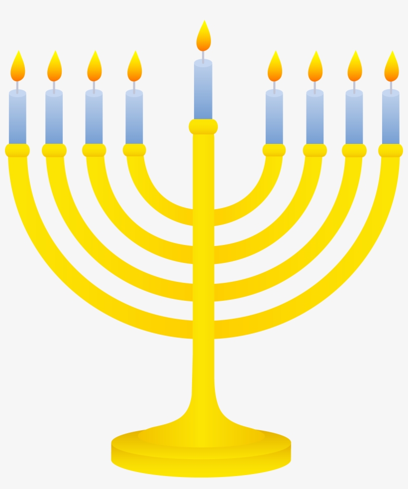 28 Collection Of Menorah Clipart Free - Menorah With Candles, transparent png #680086