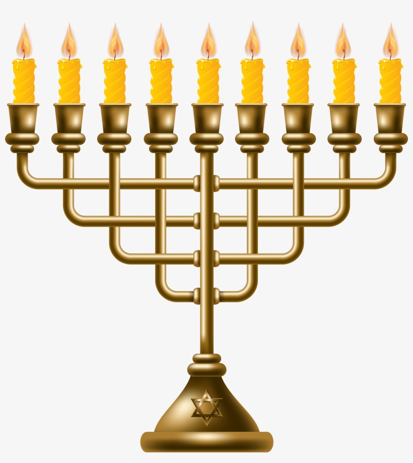 Golden Menorah Png Clip Art, transparent png #680495
