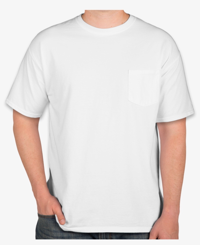 Custom Comfort Colors 100% Cotton Pocket T Shirt - White T Shirt Front, transparent png #681177