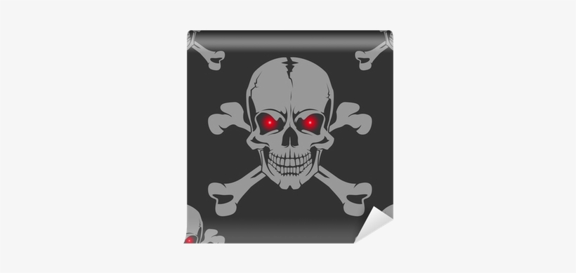 Seamless Background With Skull And Crossbones Wall - Gorillawhips 3x5 Foot White Skull Flag On 3/8" Pole, transparent png #681182