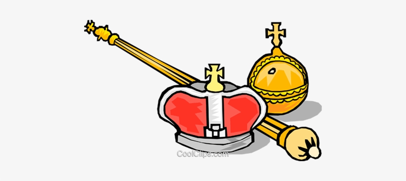 King's Crown Royalty Free Vector Clip Art Illustration - Scepter And Crown Clipart, transparent png #681228