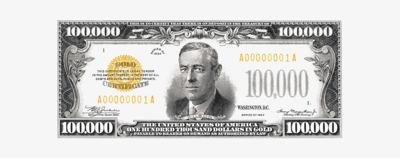 Click And Drag To Re-position The Image, If Desired - One Hundred Thousand Dollars Banknote, transparent png #681333