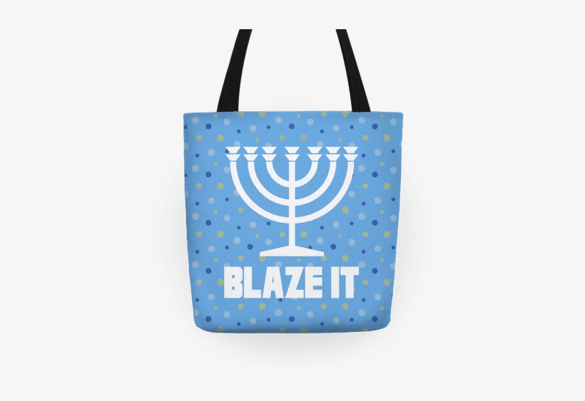 Blaze It Menorah Tote - Blaze It Menorah Tote Bag: Funny Tote Bag From Lookhuman., transparent png #681733