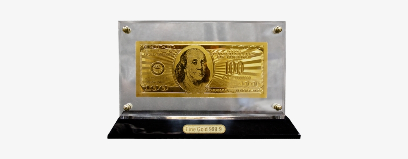Gold Effect 100 Dollar Note - Gold, transparent png #681981