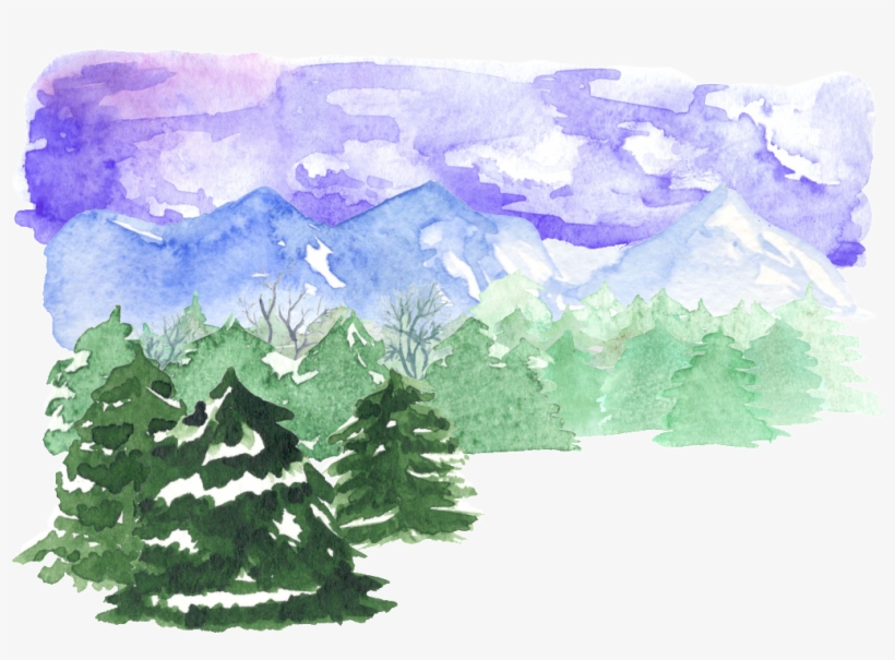 This Backgrounds Is Forest Watercolor Illustration - Watercolor Painting, transparent png #682181