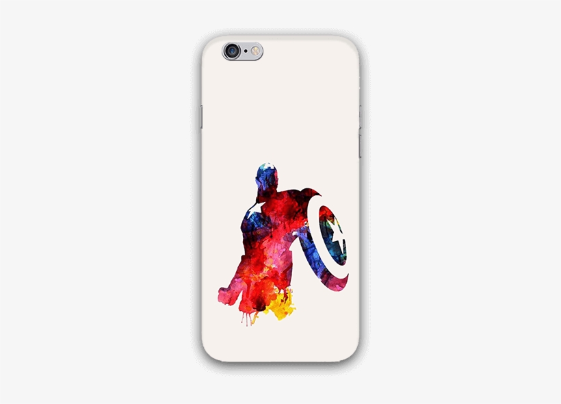 Water Color Captain America Iphone 6s Mobile Case - Captain America Water Paint, transparent png #682897