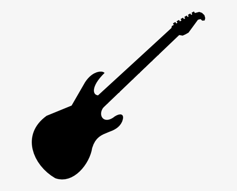 Guitar Clipart Black And White - Guitar Silhouette, transparent png #684436