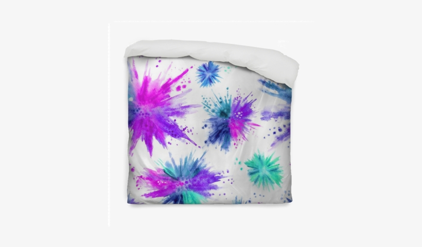 Seamless Pattern Of Watercolor Stains In The Form Of - Acuarela Explosion, transparent png #684494