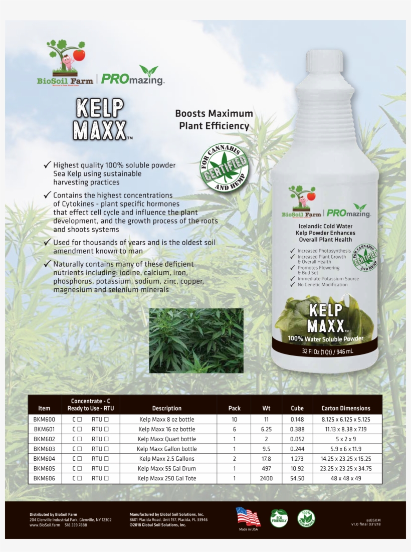 Promazing Kelp Maxx Product Sheet - Plastic Bottle, transparent png #685705