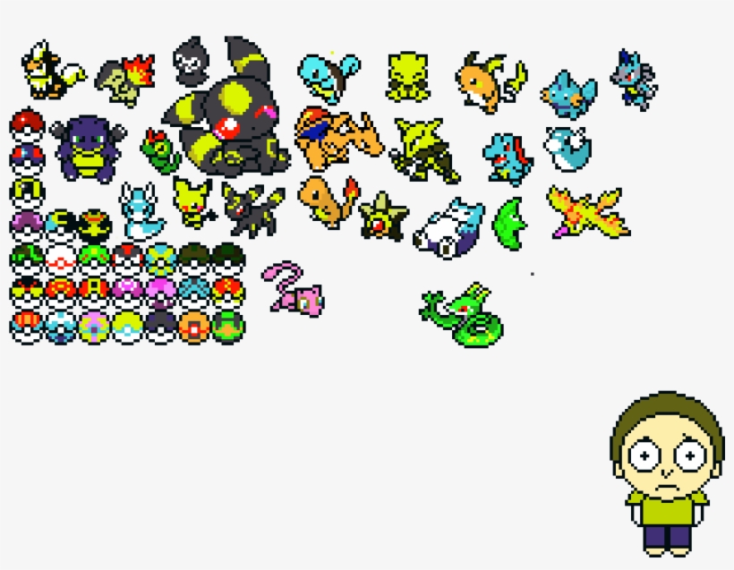 Pokemon And Rick And Morty - Pixel Art Rick And Morty, transparent png #686157