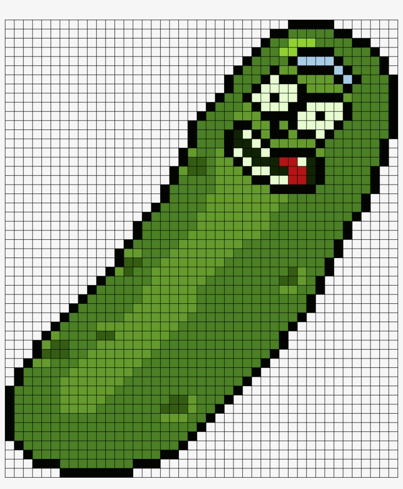 Badly Proportioned And Colored Pickle Rick From Rick - Rick And Morty Perler Bead Patterns, transparent png #686467