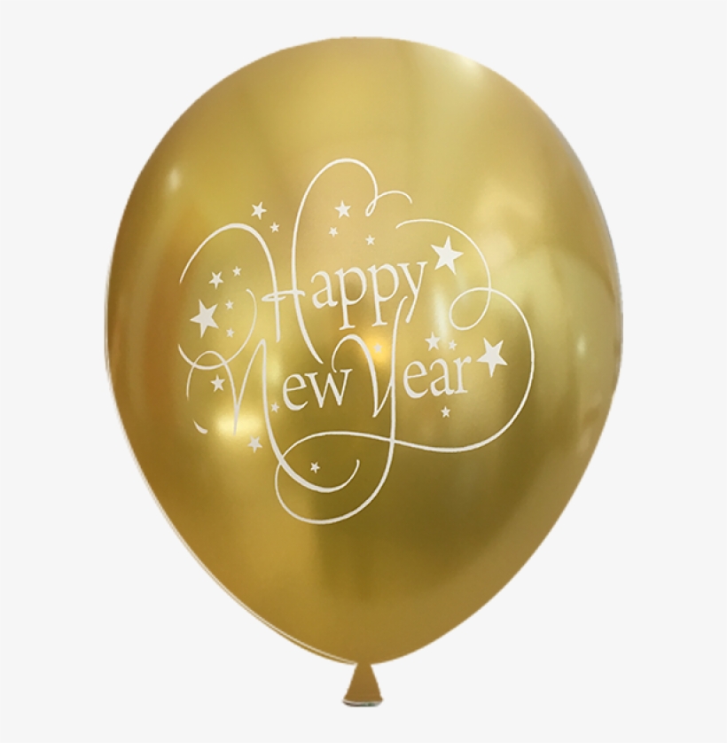 Balloons 12 Inch Happy New Year 15 Pack Metallic Colors - Calligraphy, transparent png #686602