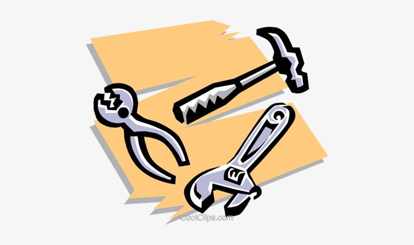 Hammer, Pliers, Wrench Royalty Free Vector Clip Art - Martelo E Chave De Fenda Png, transparent png #686735