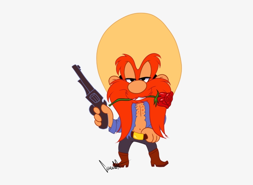 Yosemite Holding Gun From Mouth - Cartoon, transparent png #687372