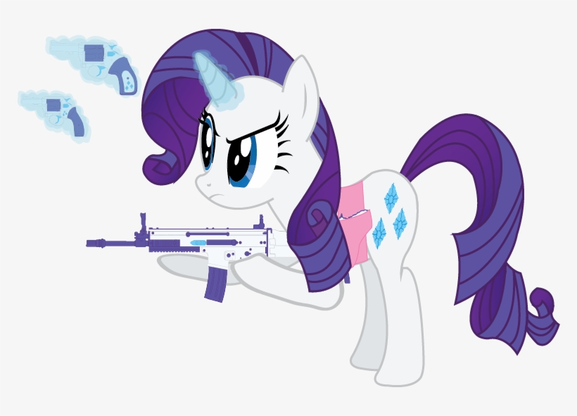 Rarity With Her Guns - Gun, transparent png #687431
