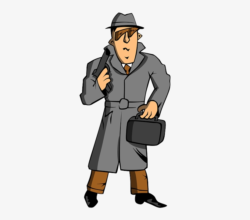 Man, Hide, Cartoon, Free, Hat, Gun, Spy, Agent, - Spy Clipart, transparent png #687433